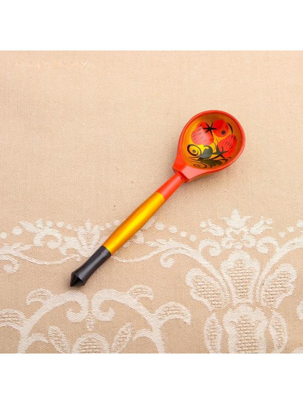 Сахарница, с ложкой, 10×9 см, хохлома