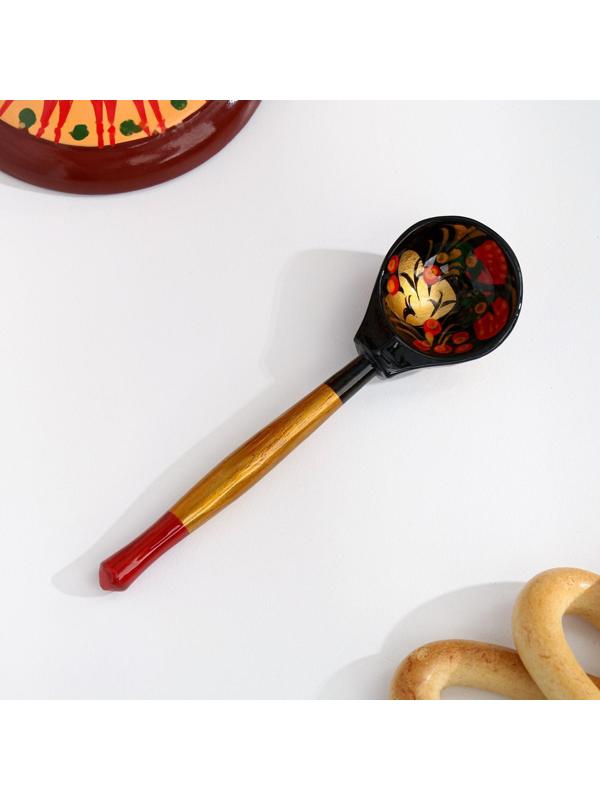 Сахарница, с ложкой, 10×9 см, хохлома