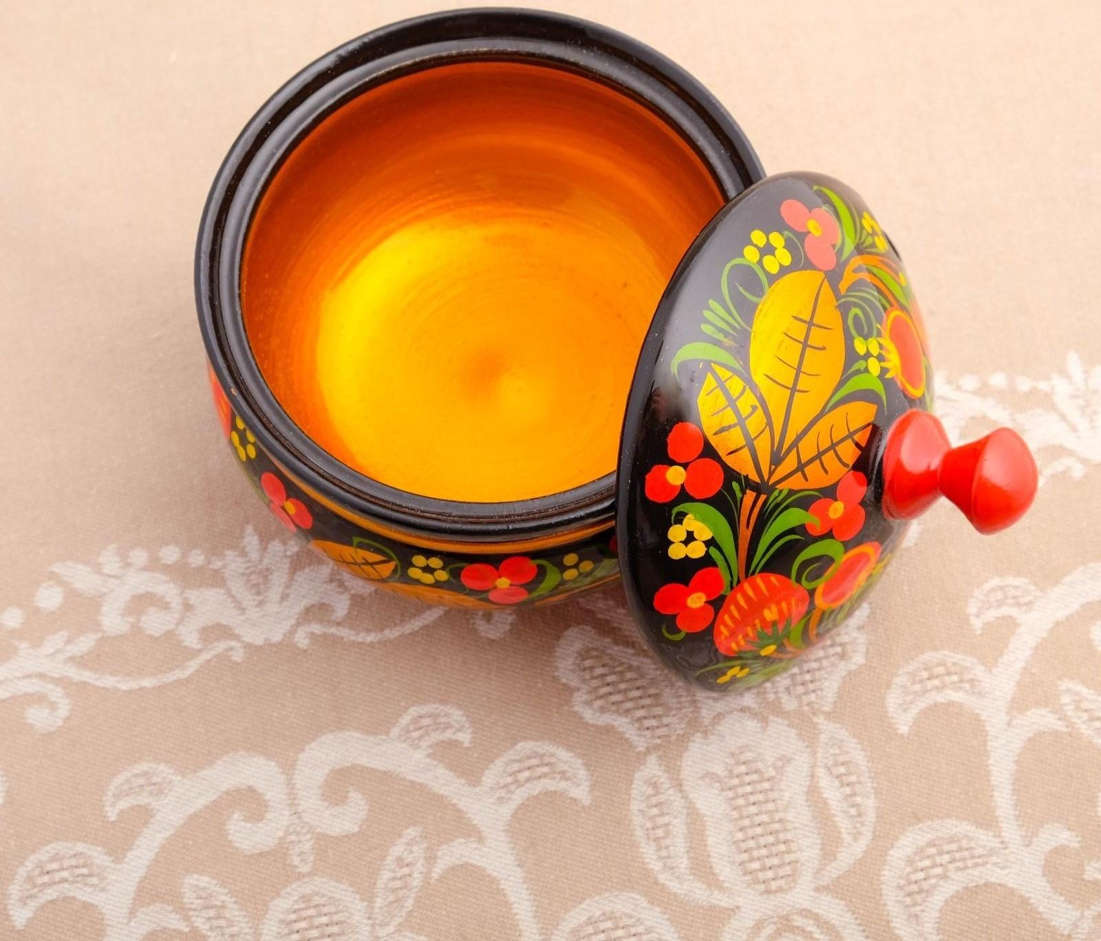 Сахарница «Ягодка», хохлома