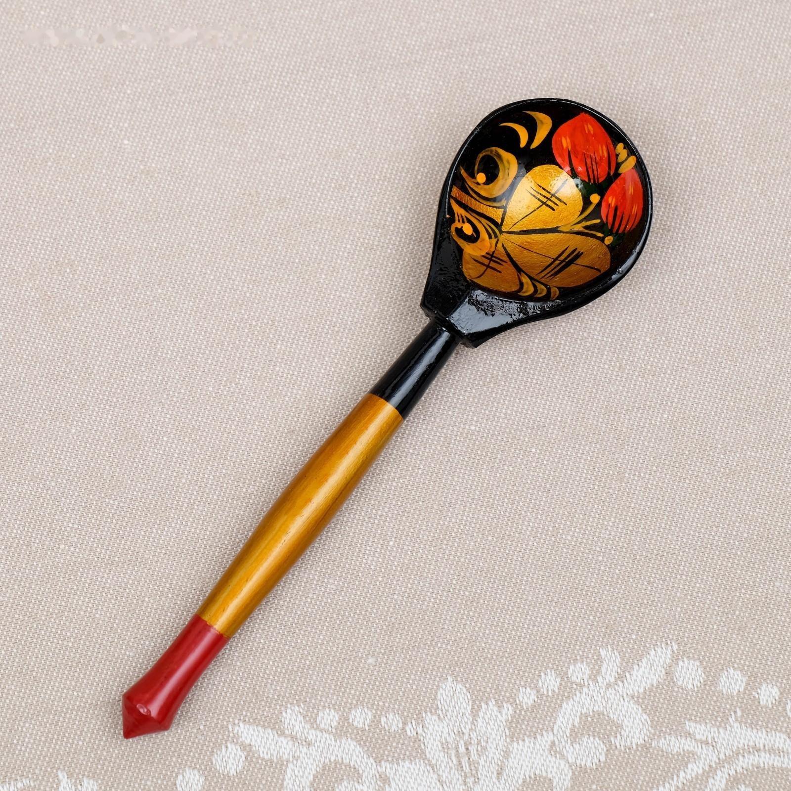 Сахарница«Ягодка», с ложкой, 10.5×11 см, хохлома