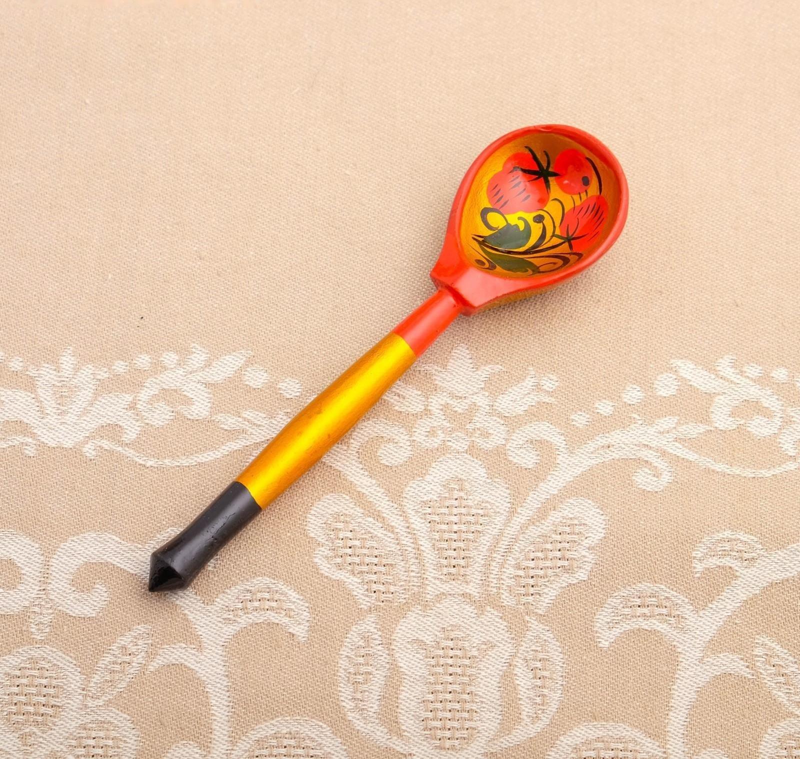 Сахарница«Ягодка», с ложкой, 10.5×11 см, хохлома