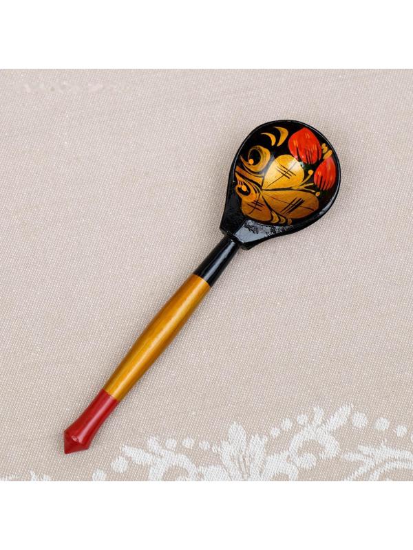 Сахарница«Ягодка», с ложкой, 10.5×11 см, хохлома