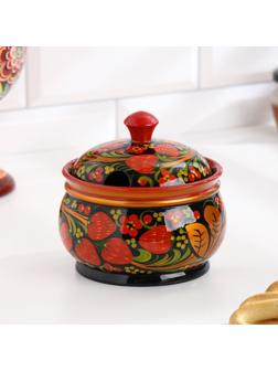 Сахарница «Ягодка», большая, 13×15 см, хохлома
