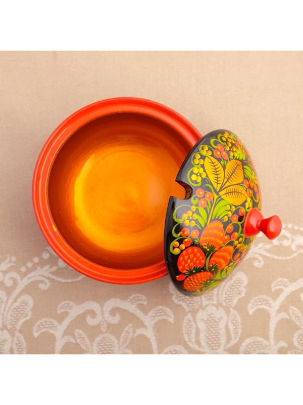 Сахарница «Ягодка», большая, 13×15 см, хохлома