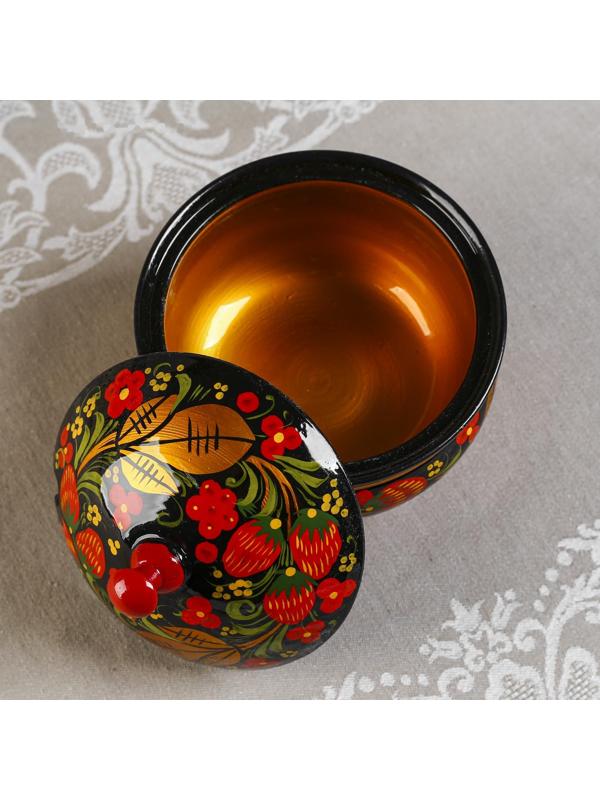 Сахарница «Ягодка», большая, 13×15 см, хохлома