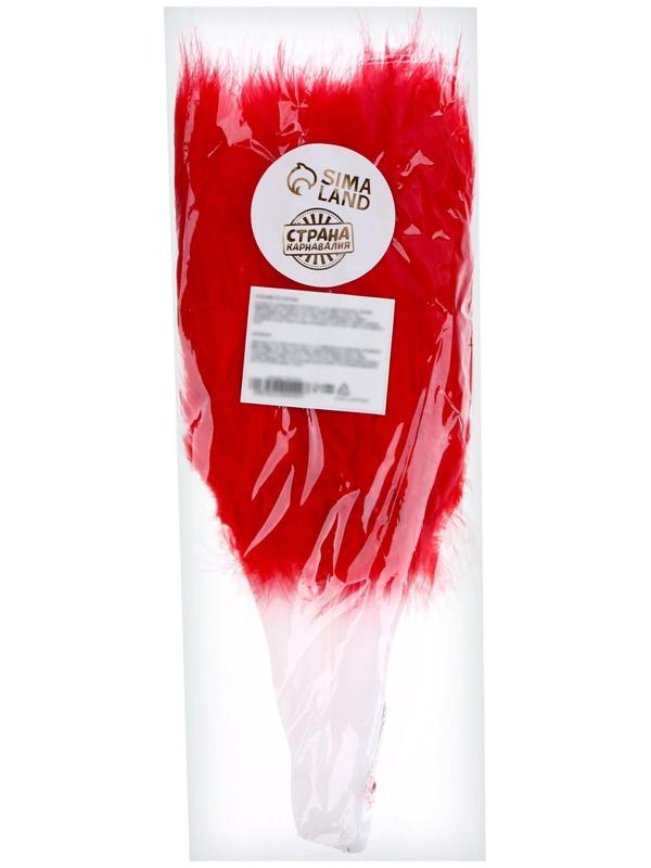 Веер пуховой, 28 см, цвет красный