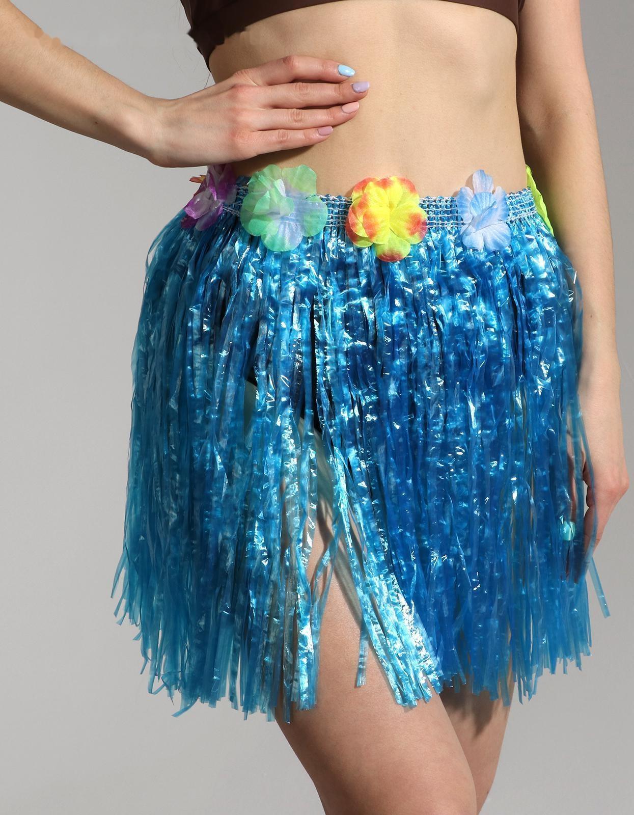 Гавайская юбка, цвет синий, 40 см