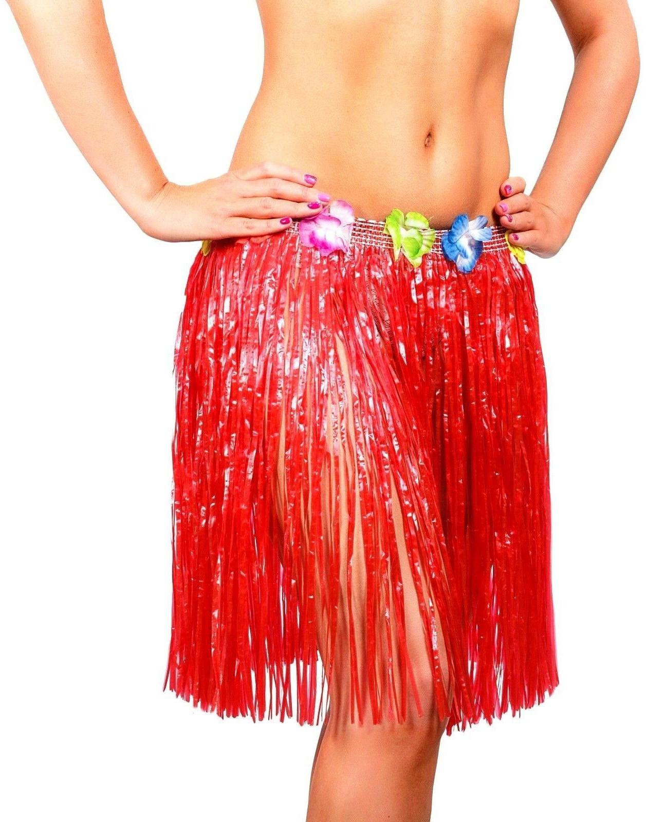 Гавайская юбка, цвет красный