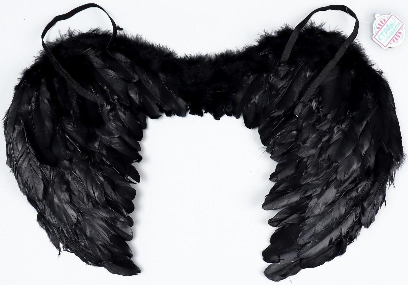 Крылья ангела, на резинке, цвет чёрный