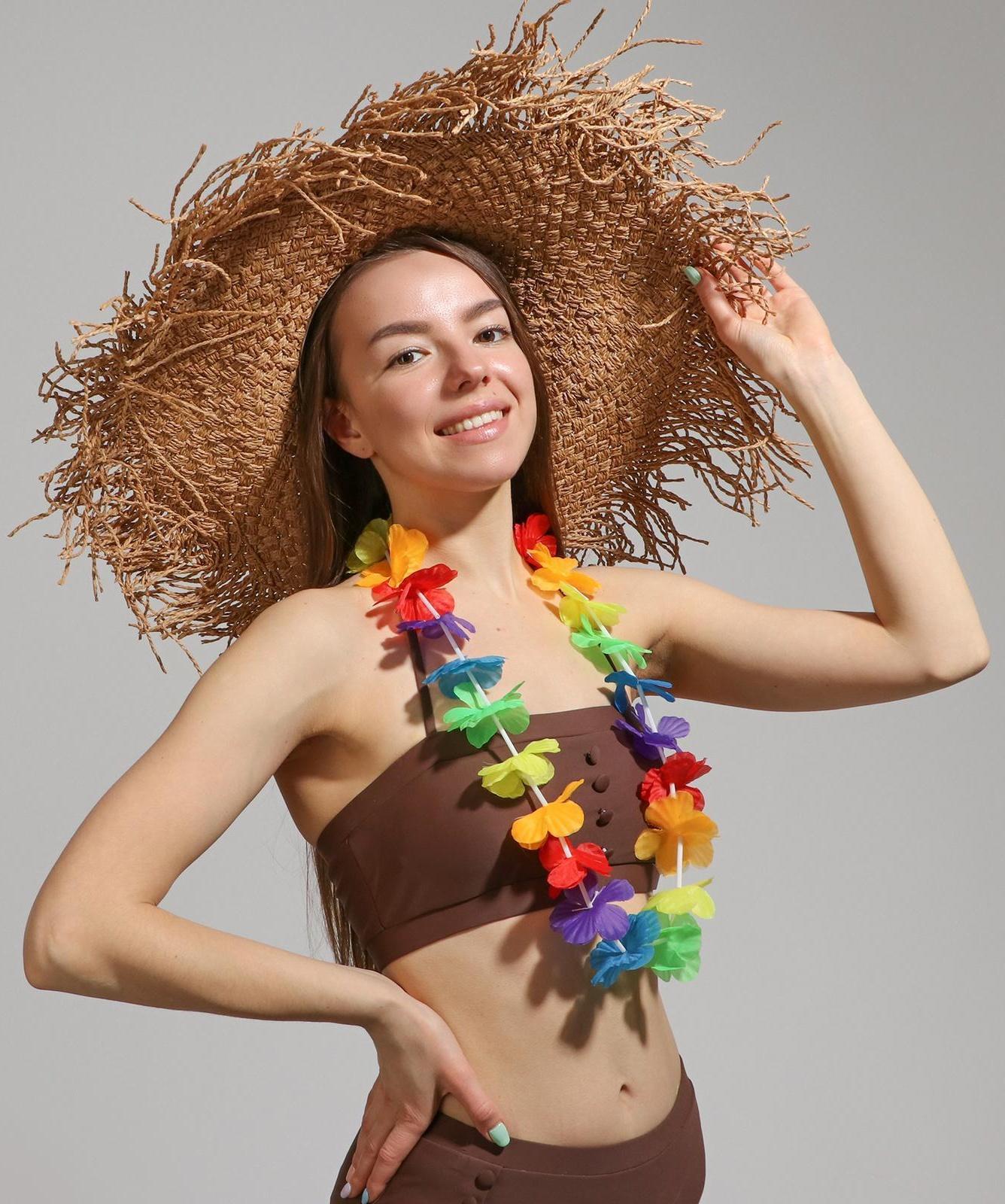 Ожерелье гавайское «Пушистик», многоцветное