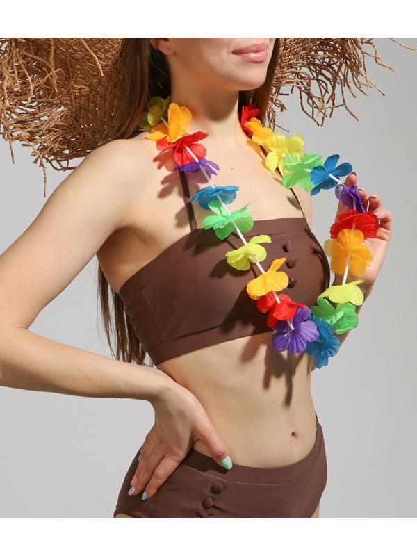 Ожерелье гавайское «Пушистик», многоцветное