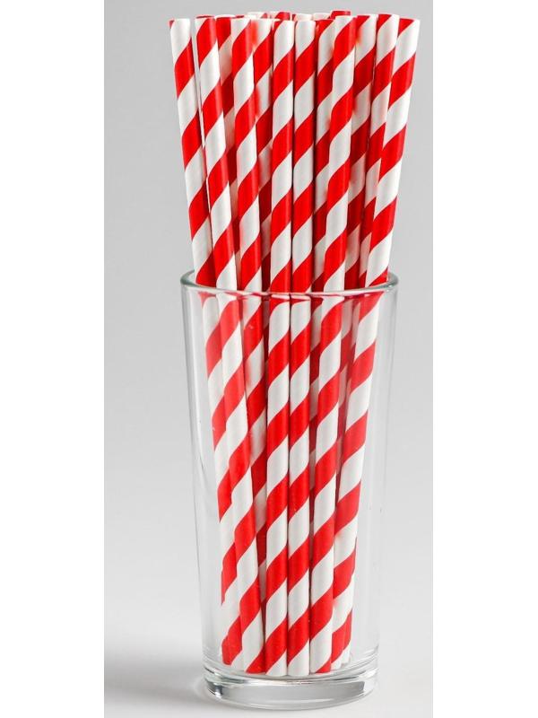 Трубочка для коктейля «Спираль», набор 12 шт., цвет красно-белый