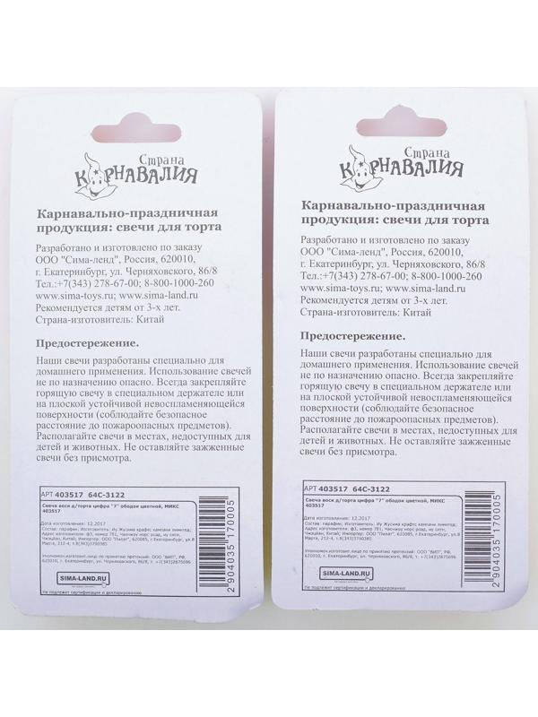 Свеча для торта цифра 