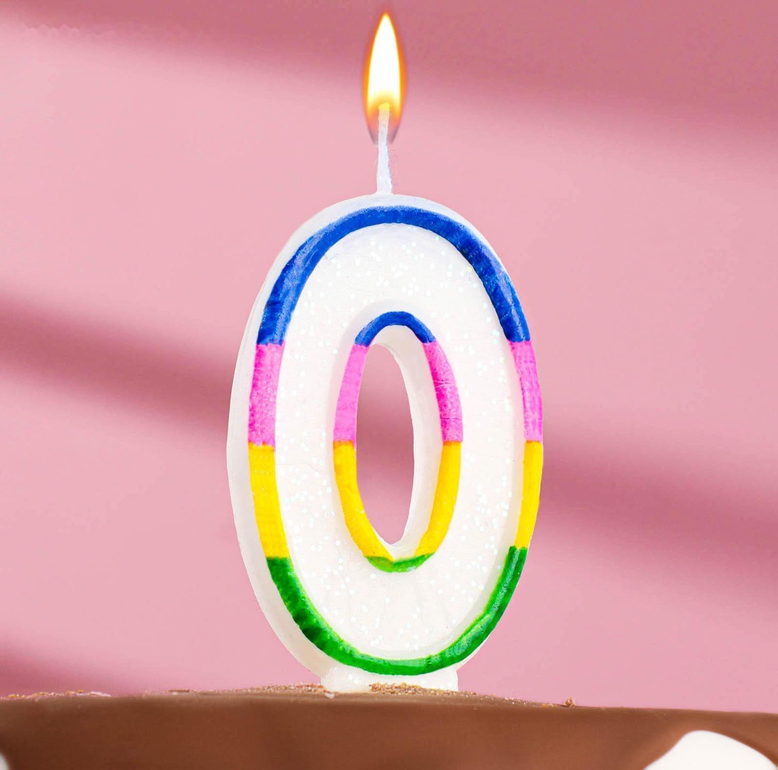 Свеча для торта с блестками «Блестящий ободок», цифра 