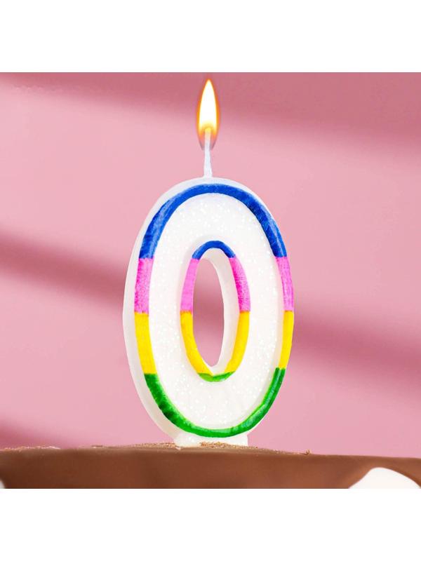 Свеча для торта с блестками «Блестящий ободок», цифра 