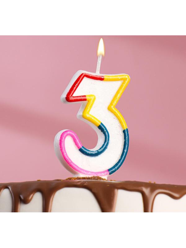 Свеча для торта с блестками «Блестящий ободок», цифра 