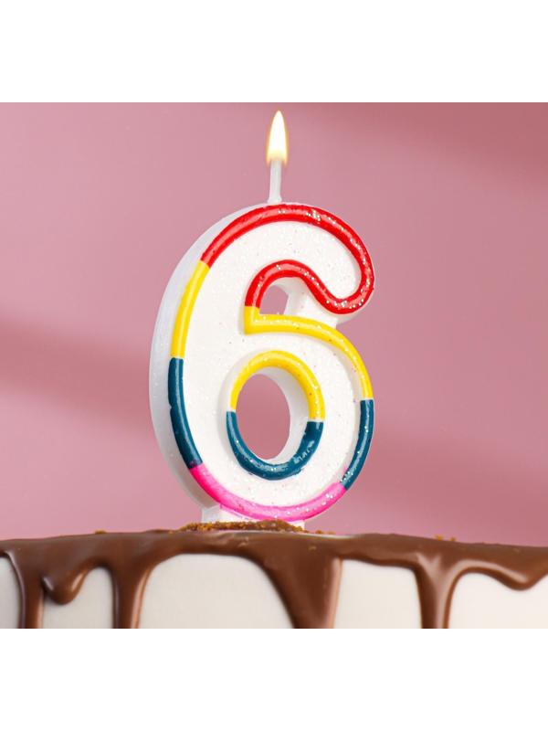 Свеча для торта с блестками «Блестящий ободок», цифра 