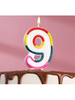 Свеча для торта с блестками «Блестящий ободок», цифра 