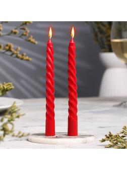 Набор свечей витых, 1,5х 15 см, 2 штуки, аромат роза