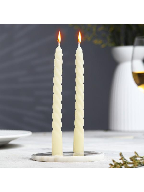 Набор свечей витых, 1,5х 15 см, 2 штуки, аромат ваниль