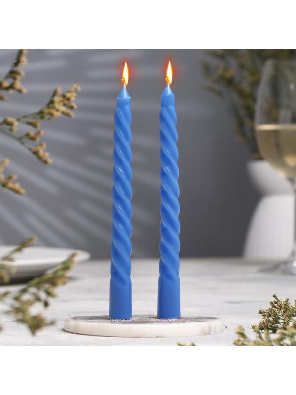 Набор свечей витых,1,5х 15 см, 2 штуки, аромат яблоко