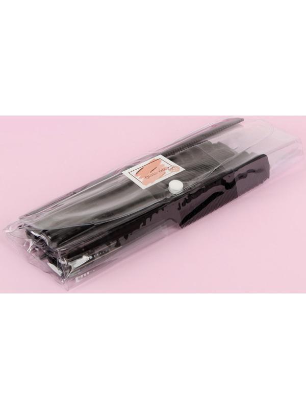 Набор расчёсок, 10 предметов, в чехле, цвет чёрный