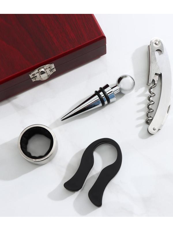 Набор для вина Доляна «Президент», 4 предмета: открывашка, пробка, кольцо, резец для фольги