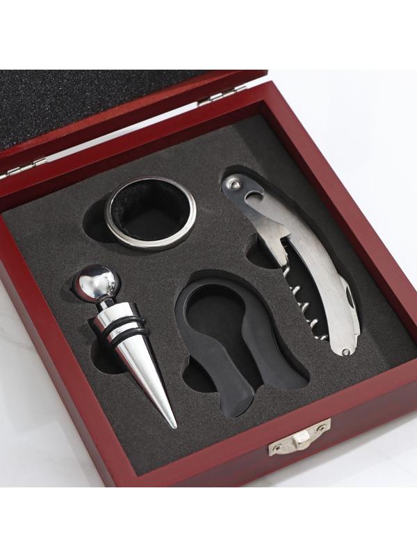 Набор для вина Доляна «Президент», 4 предмета: открывашка, пробка, кольцо, резец для фольги
