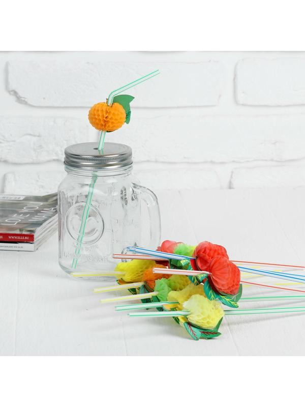 Трубочка для коктейля «Фрукты», набор 12 шт.