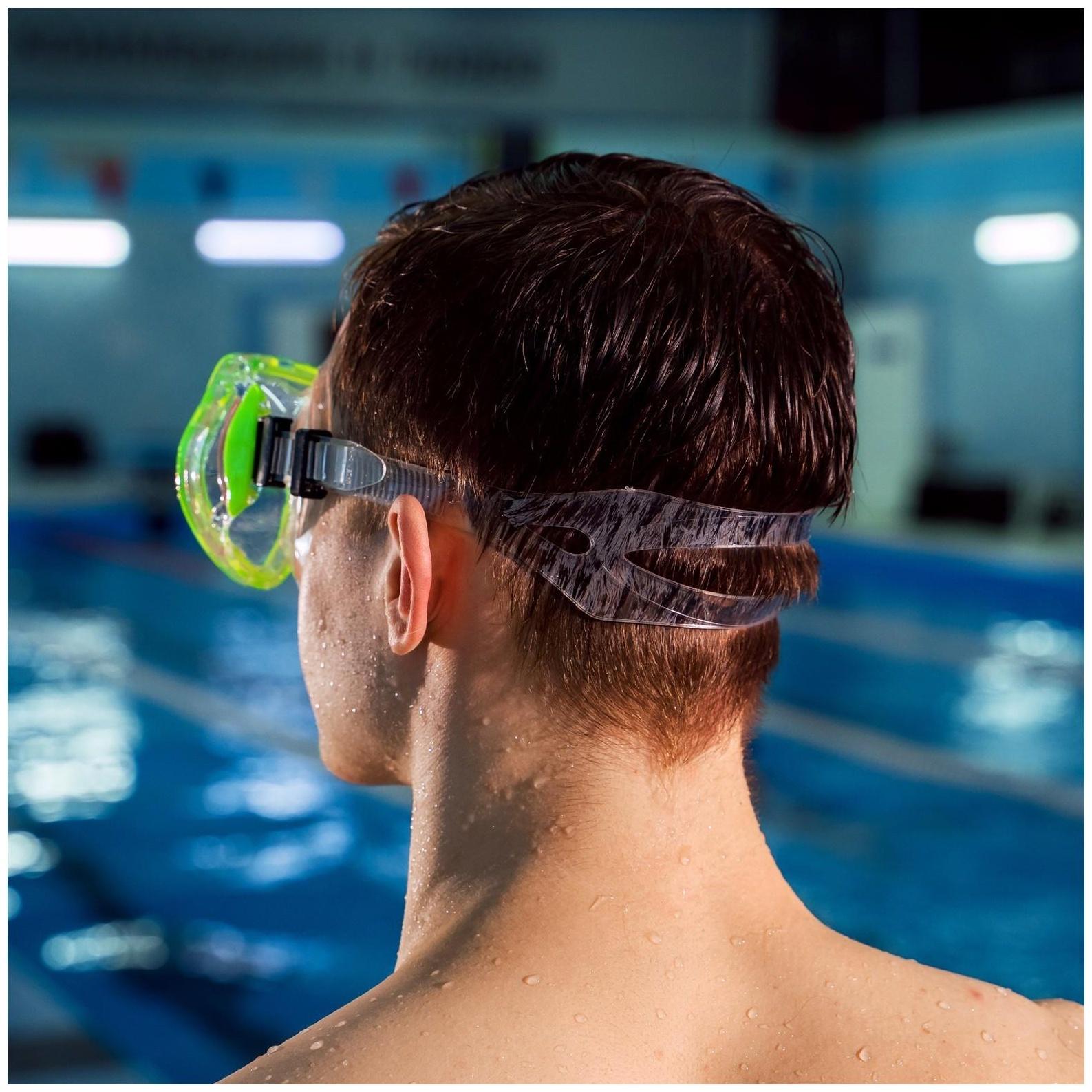 Маска для плавания взрослая, PVC, в пакете, цвета микс