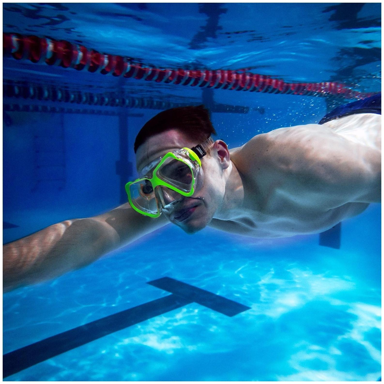 Маска для плавания взрослая, PVC, в пакете, цвета микс