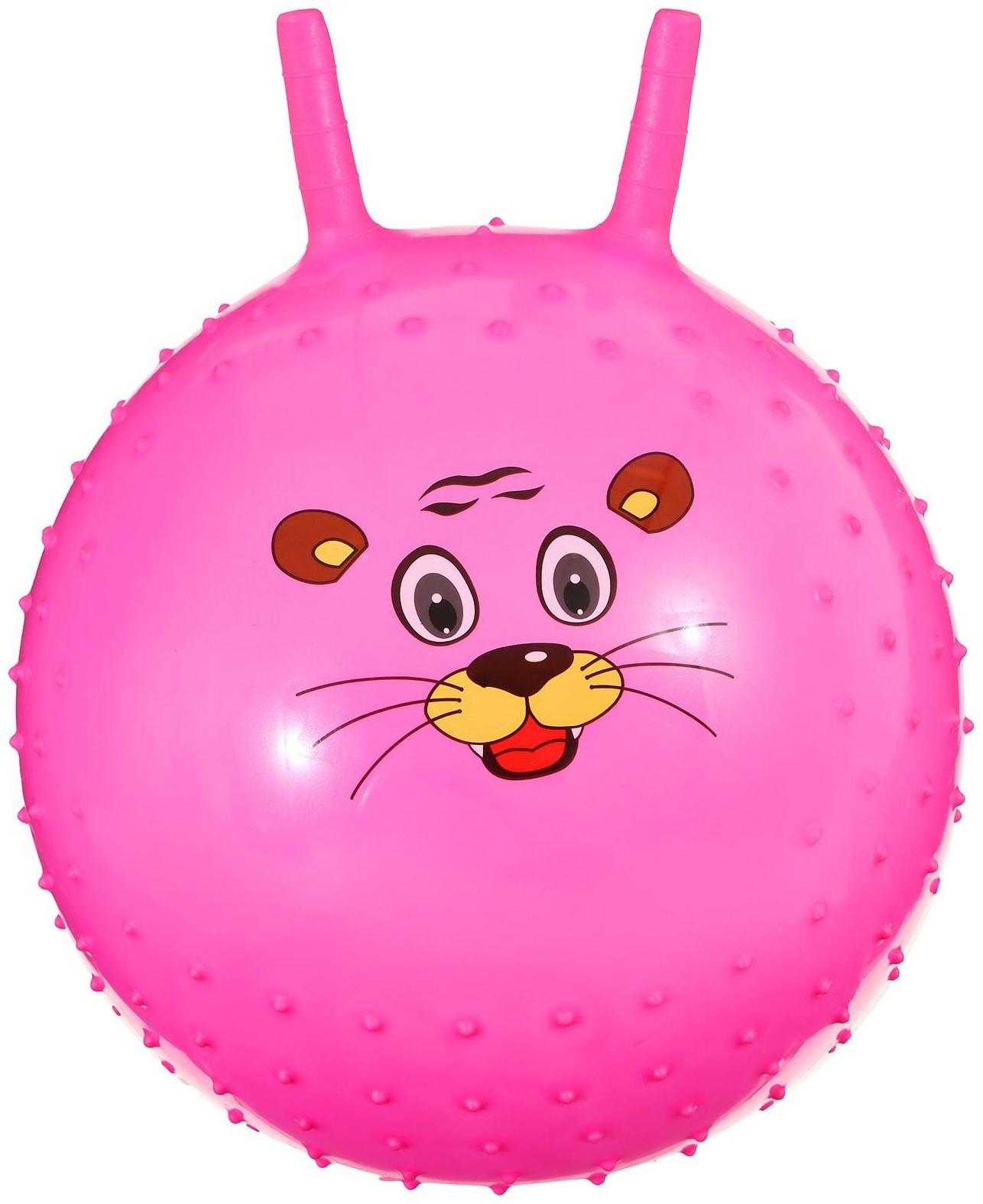 Мяч прыгун с рожками «Счастливые улыбки», массажный, d=45 см, 350 г, МИКС