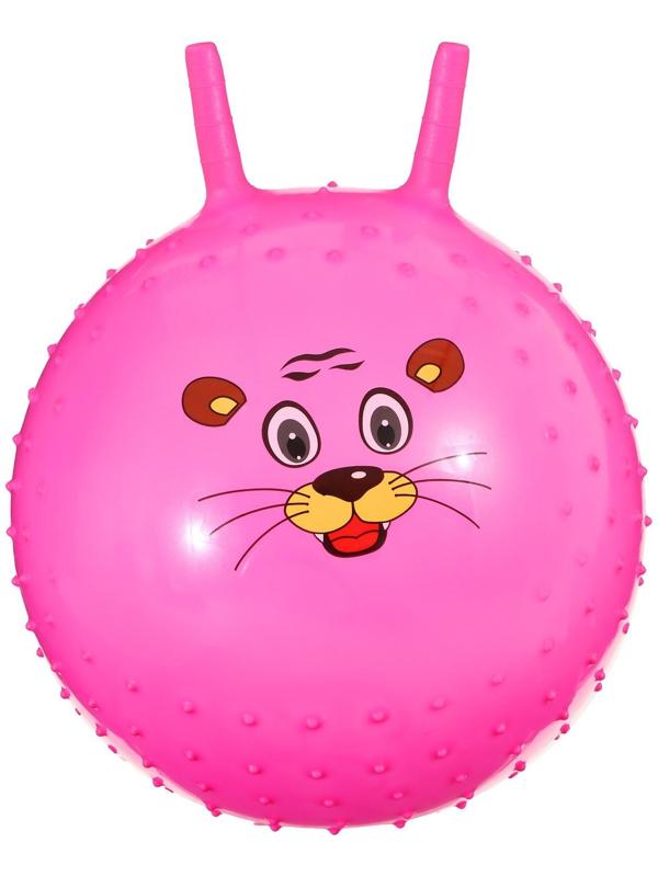 Мяч прыгун с рожками «Счастливые улыбки», массажный, d=45 см, 350 г, МИКС