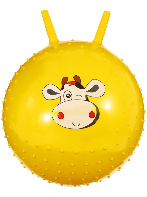 Мяч прыгун с рожками «Счастливые улыбки», массажный, d=45 см, 350 г, МИКС