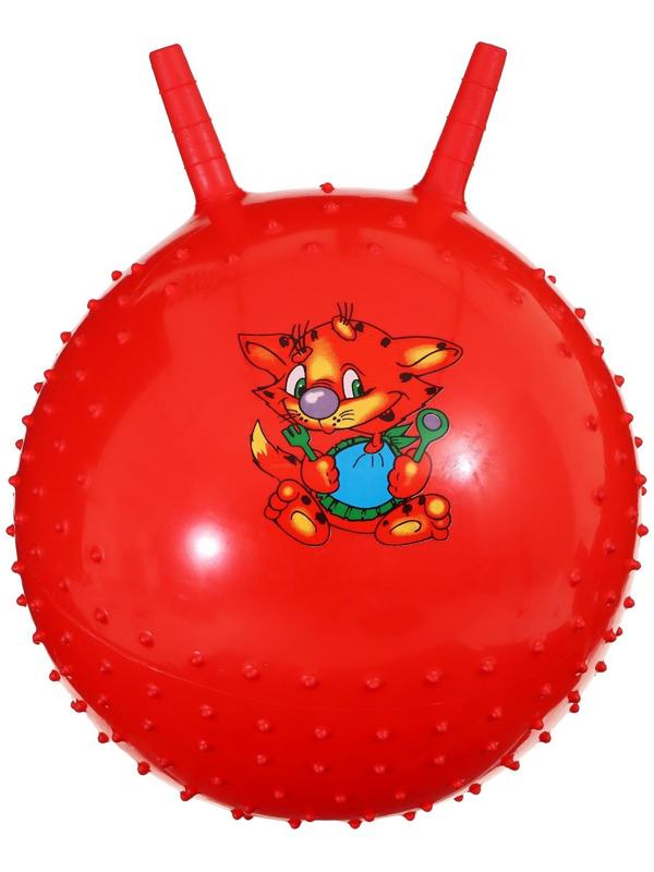 Мяч прыгун с рожками «Счастливые улыбки», массажный, d=45 см, 350 г, МИКС