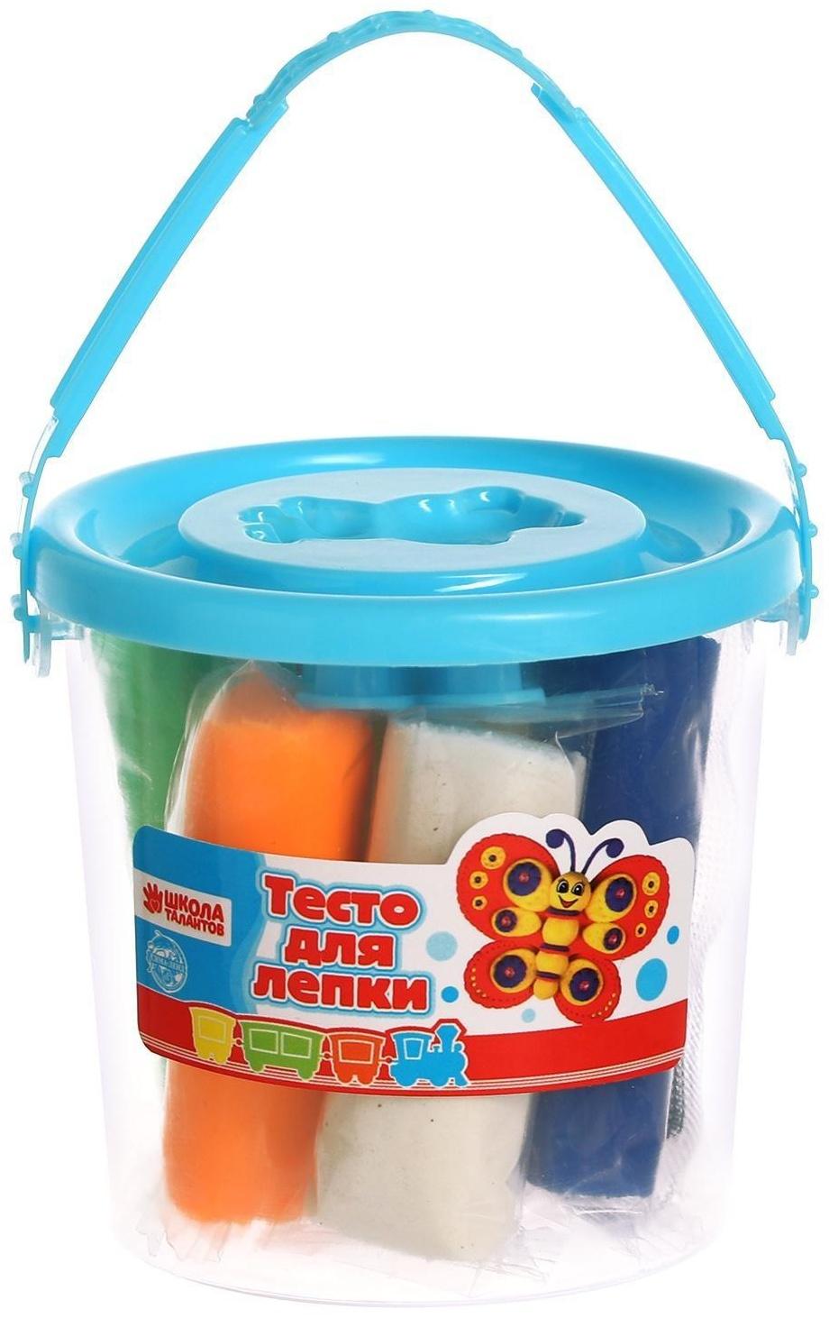 Тесто для лепки 7 цветов, 105 г + 1 формочка + крышка-формочка, МИКС