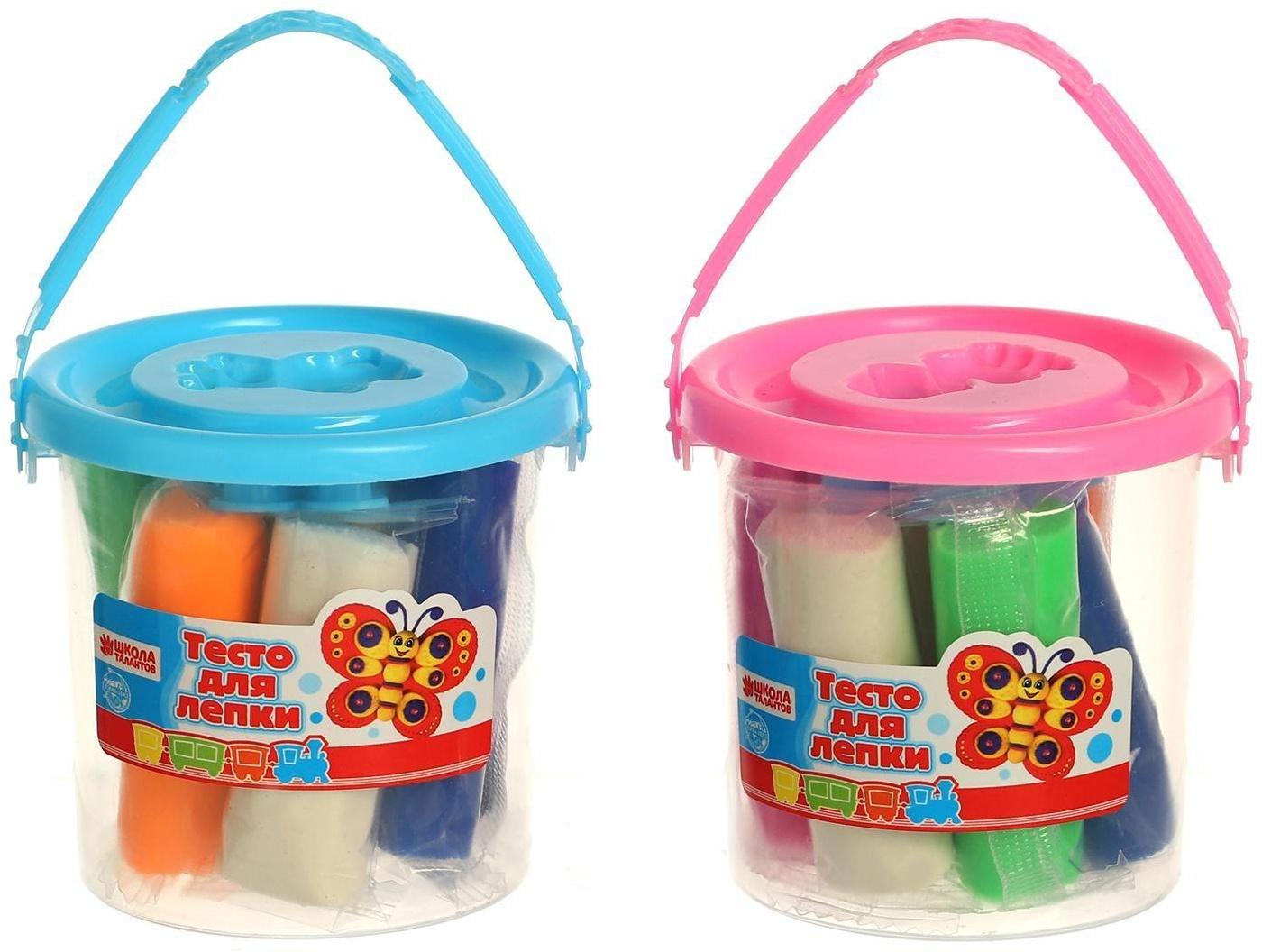 Тесто для лепки 7 цветов, 105 г + 1 формочка + крышка-формочка, МИКС