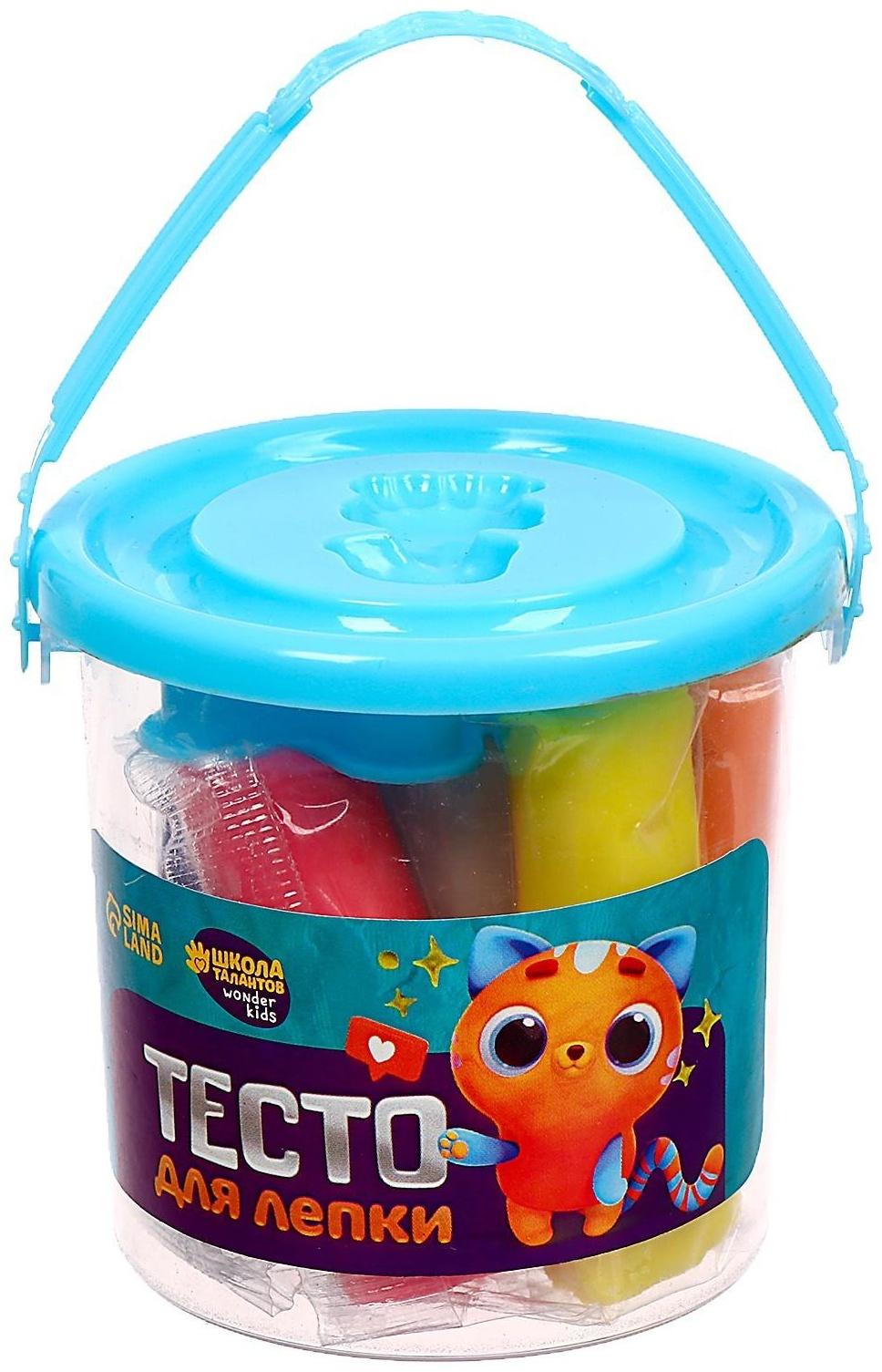 Тесто для лепки 7 цветов, 105 г + 1 формочка + крышка-формочка, МИКС
