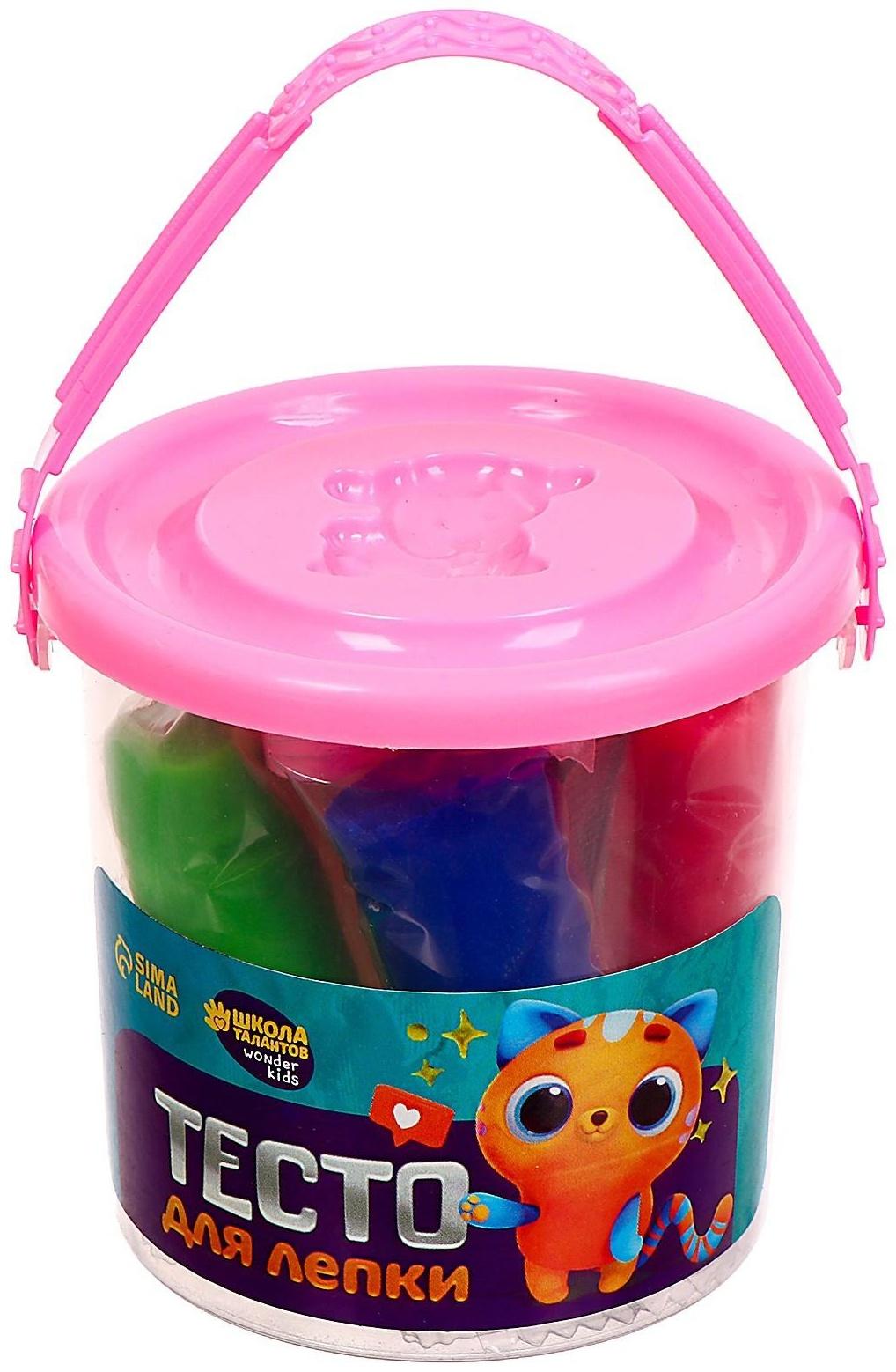 Тесто для лепки 7 цветов, 105 г + 1 формочка + крышка-формочка, МИКС