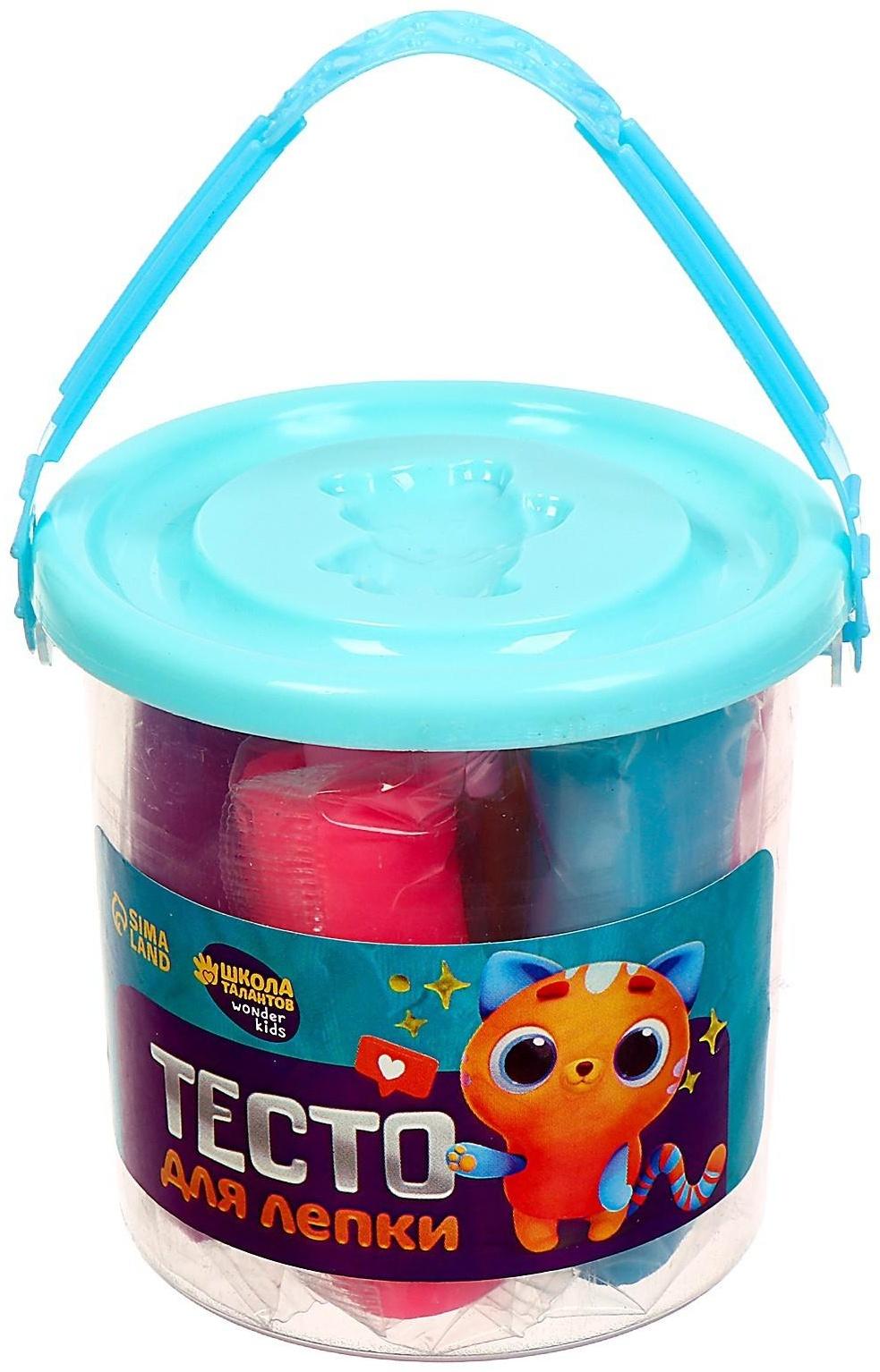 Тесто для лепки 7 цветов, 105 г + 1 формочка + крышка-формочка, МИКС