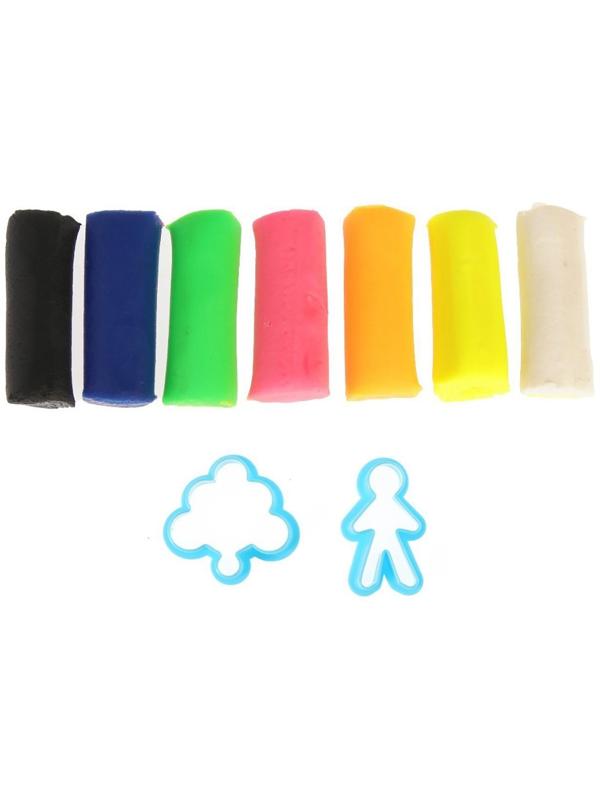 Тесто для лепки 7 цветов, 105 г + 1 формочка + крышка-формочка, МИКС