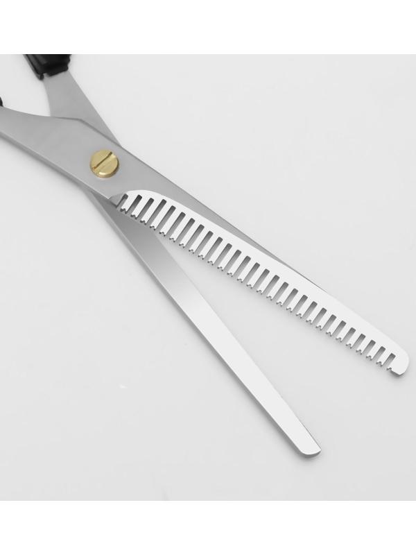 Ножницы филировочные с упором, лезвие — 7 см, цвет чёрный