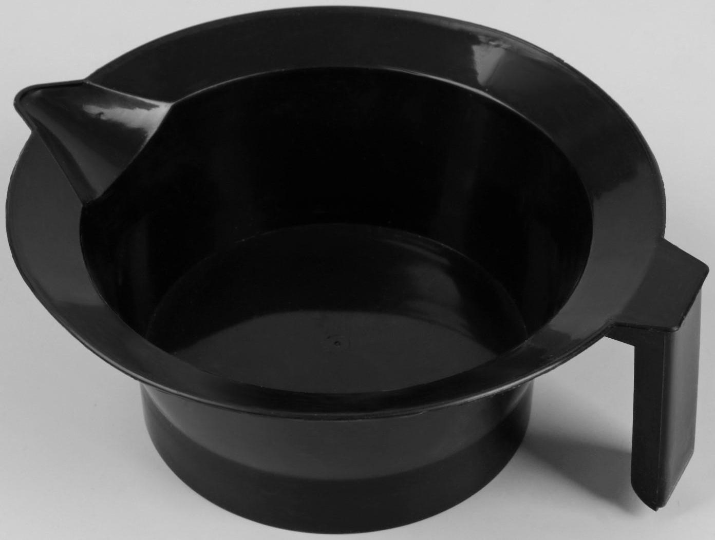 Чаша для окрашивания, с ручкой и носиком, d = 14 см, цвет чёрный