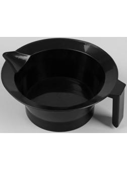 Чаша для окрашивания, с ручкой и носиком, d = 14 см, цвет чёрный