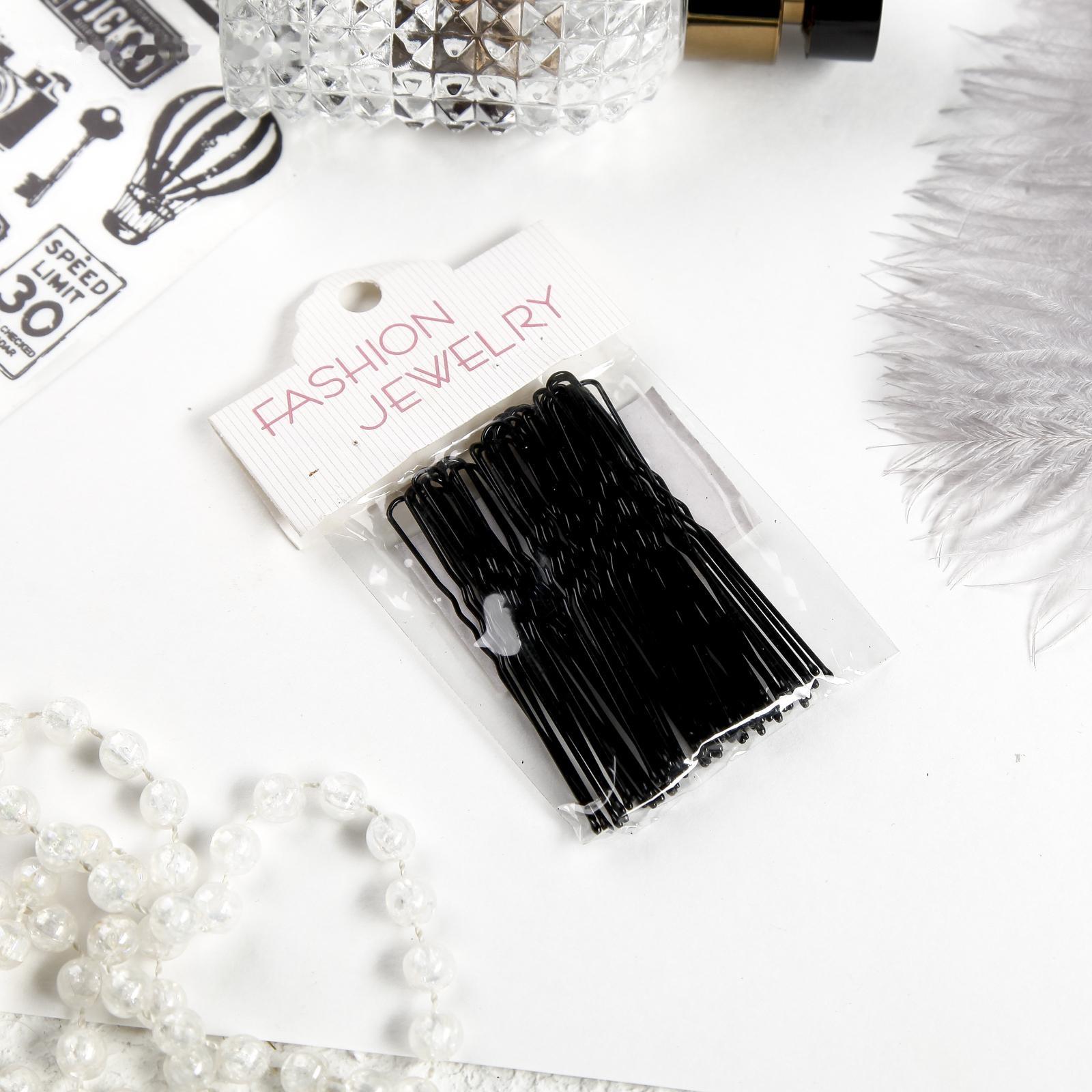 Шпильки для волос «Классик» (набор 40 шт) 6 см, чёрный