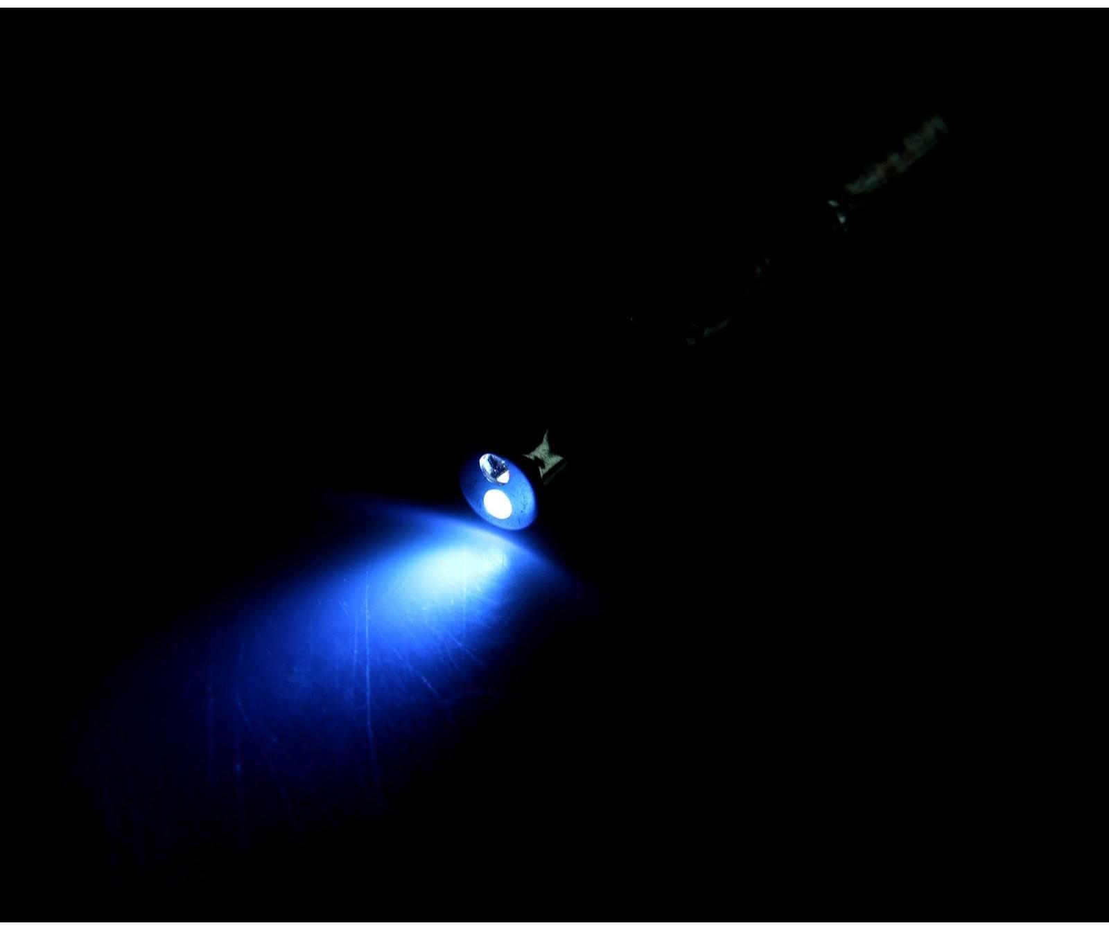 Фонарь-ручка, с лазером, 2 света, 13.5 х 1 см, микс