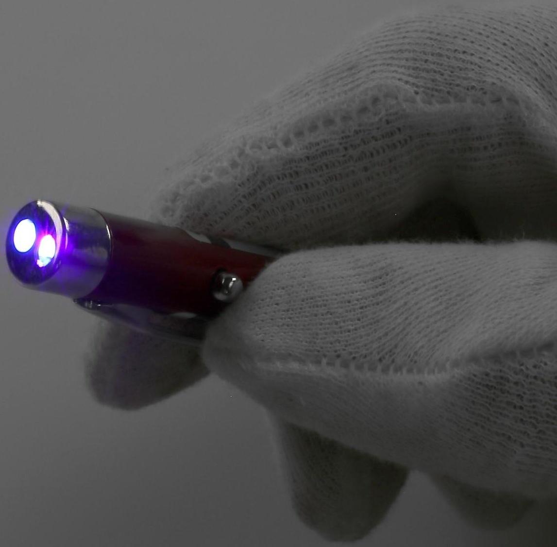 Фонарь-ручка, с лазером, 2 света, 13.5 х 1 см, микс