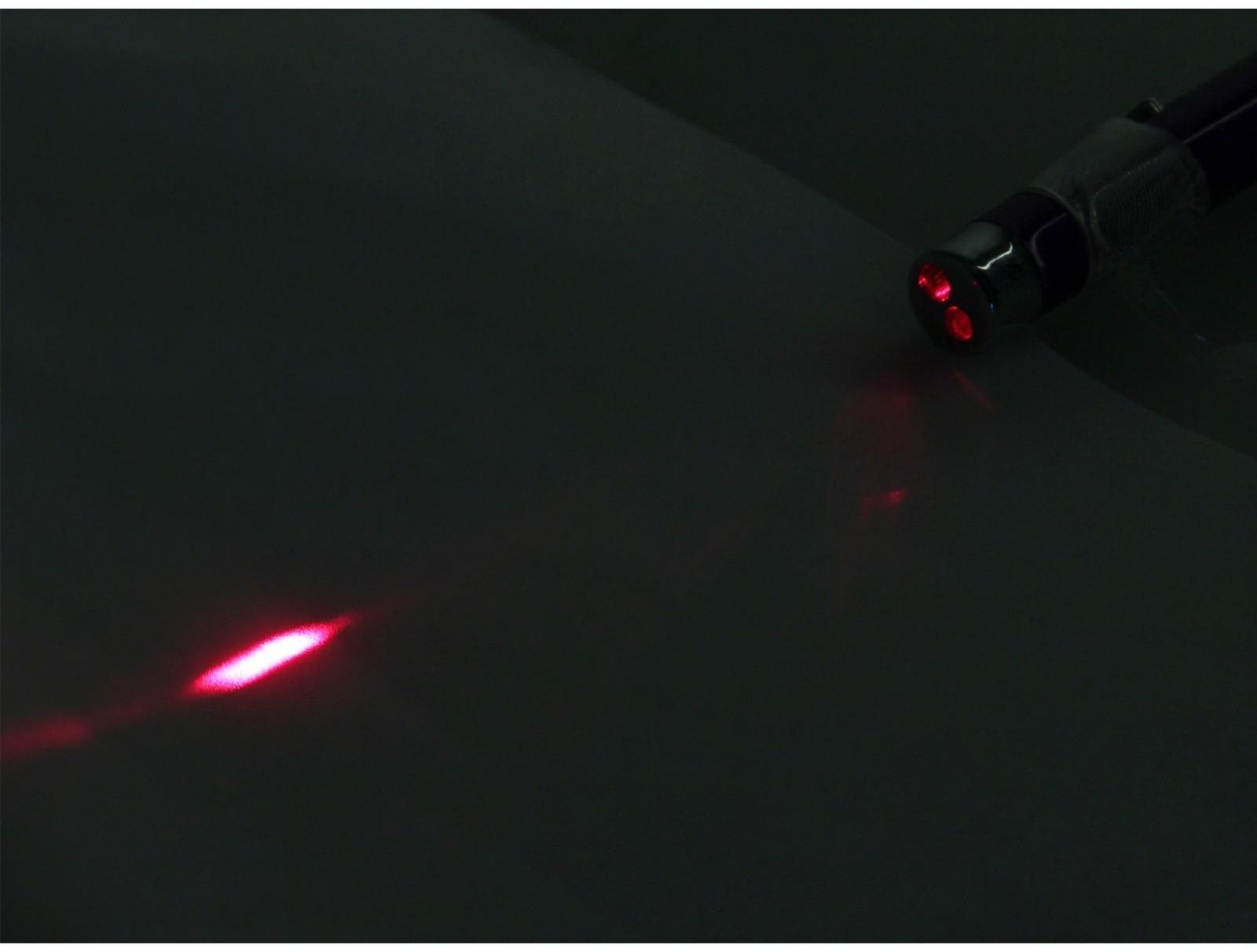 Фонарь-ручка, с лазером, 2 света, 13.5 х 1 см, микс