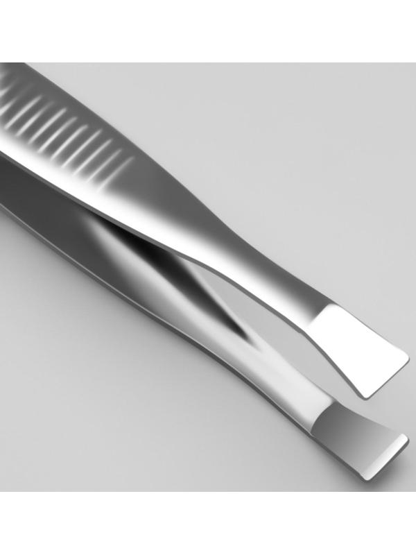 Пинцет прямой, широкий, 8,5 см, цвет серебристый