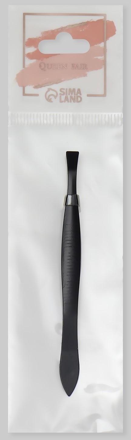 Пинцет прямой, узкий, 8,5 см, цвет чёрный